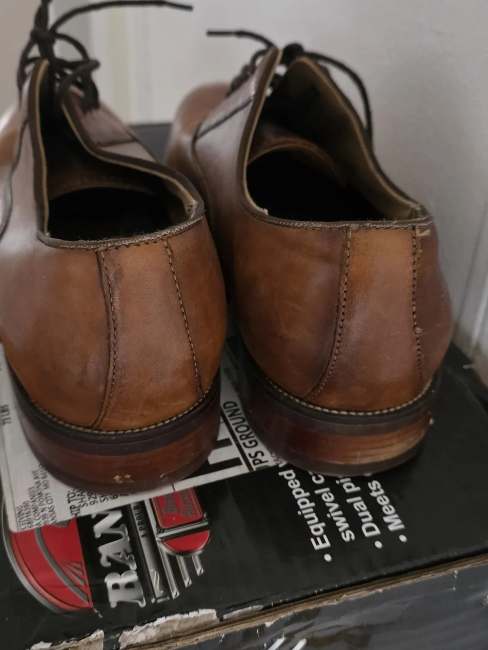 Aldo Chestnut Brown Leather Derby Lace-Up Shoes